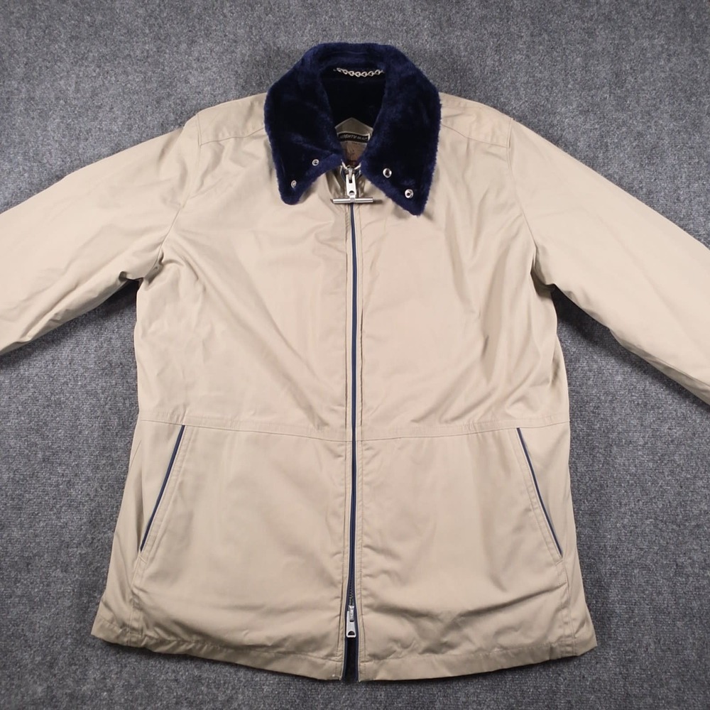 VTG Mighty Mac Out O'Gloucester Jacket Mens 54 Tan Faux Fur Lined Full Zip